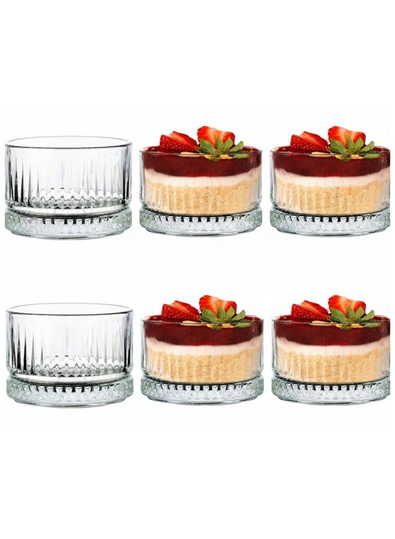 Crystal glass bowl set for serving, sauces, dips, desserts, and side dishes – 6 pieces – 295 cc volume – elegant and transparent design - Image 1